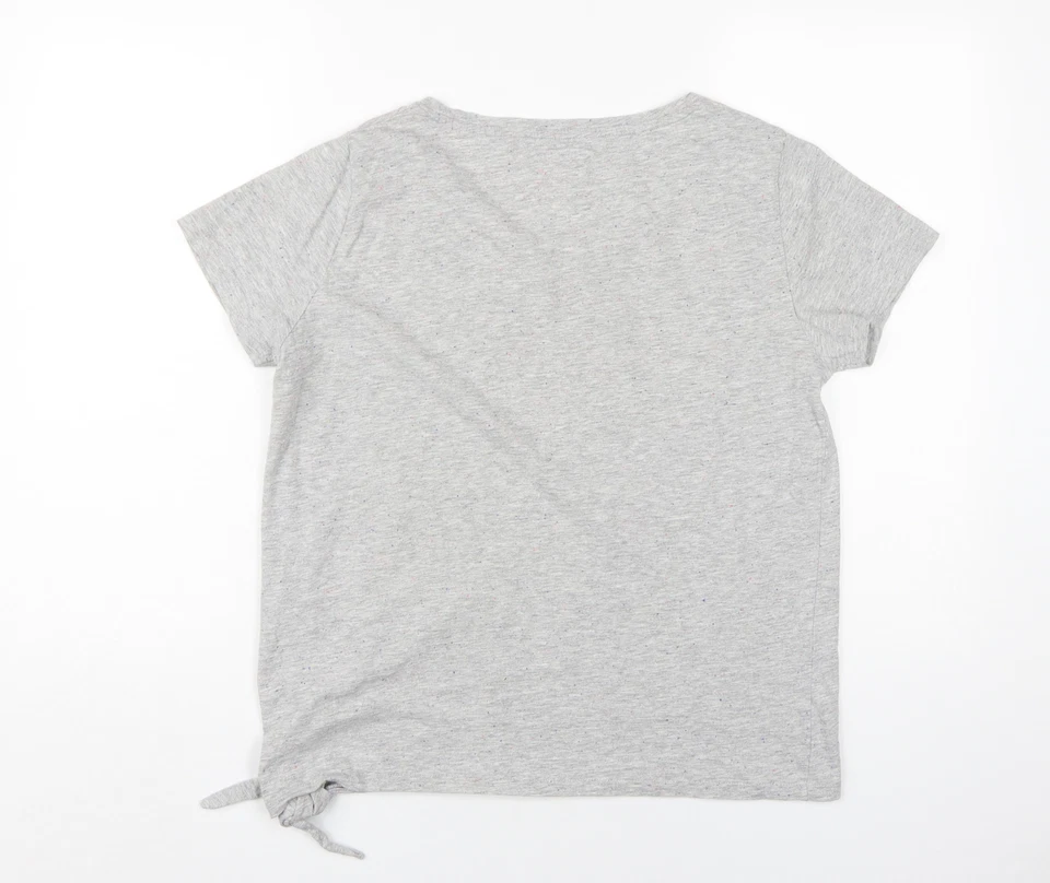 Next Women’s Grey Pyjama Top Size 10 with Bow Accent - Image 2 of 4