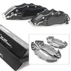 4pcs Car Front & Rear Large+Medium 3D Metal Brake Caliper Covers Universal Black