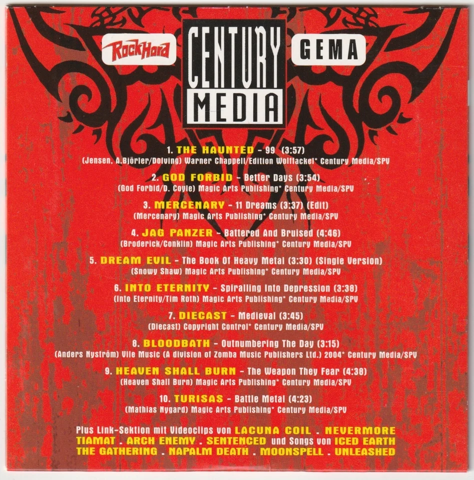 ✪ ROCK HARD Century Media METAL-MAGAZIN CD-SAMPLER NEUW. TOP NM-VG+ - Bild 2 von 3