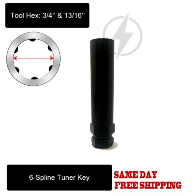 1PC 6-SPLINE TUNER LUG NUT TOOL KEY FIT 6 POINT LUG NUTS WITH 3/4 & 13/16 SOCKET
