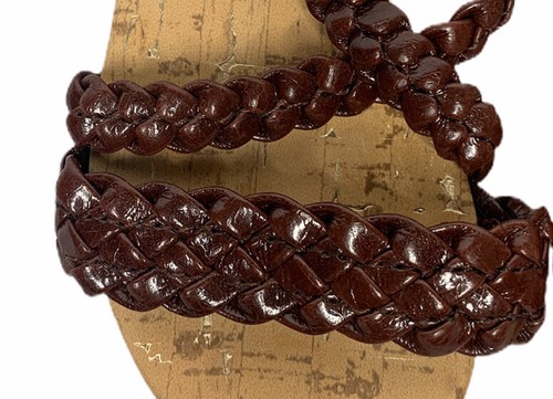 Baby Gap Toddler Baby Girl Braided Faux Brown Leather Strappy Sandals Size 5 - Picture 4 of 8
