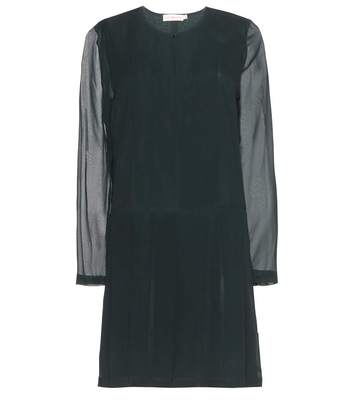 NWT Authentic TORY BURCH Pleated Silk Long-Sleeve Dress