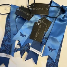 Wonder Woman Hair Pony Tail Ribbon Set Bioworld DC Comics Blue
