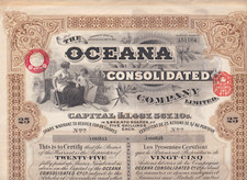 OCEANA, Historische Wertpapier, London 1929