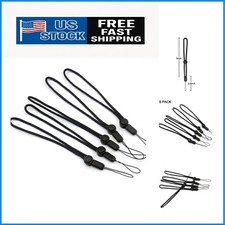 Lightweight Black Nylon Lanyards: 5-Pack for USBs, Keys  Small Devices