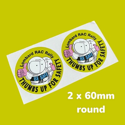 Thumps Up For Safety Be Safe Lombard RAC Rallye Sport Classic Vinyl Aufkleber Auto