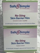 2 Boxes of 25 Wipes SNS80775 No-Sting Skin Barrier Film  Exp. 2025/5/31,2026/2/8