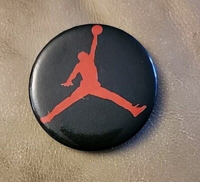 Vintage Nike AIR JORDAN Jumpman Logo button push back pin 2.5 inch