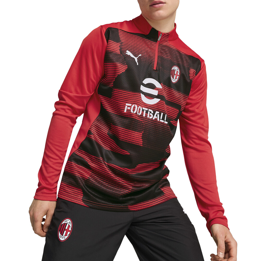 Пуловер на молнии Puma Acm Prematch Quarter Мужские повседневные топы размера XXL 77771401