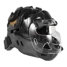 AWMA ProForce Thunder Full Headguard W/ Shield Black, Size Medium (18.5"-19.5")
