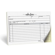 Order Form Pad 5.5x8.5 Landscape 2-Part Carbonless Made in USA Carbon Copy Pu...