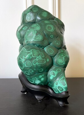 Malachite Rock on Display Stand as a Chinese Scholar Stone | eBay