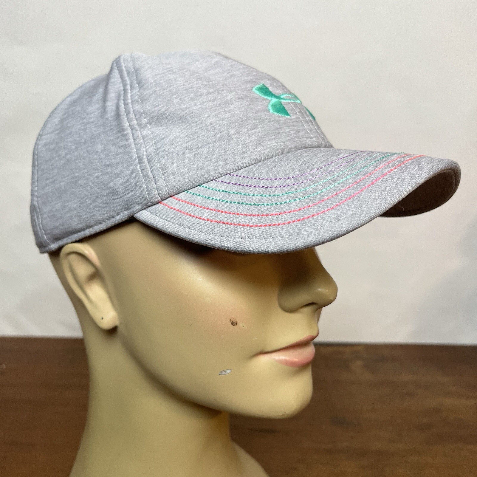 Under Armour Hat Cap Gray Polyester Strapback One… - image 9