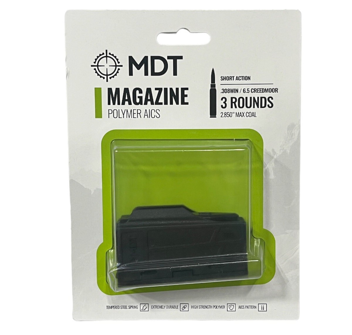 MDT Short Action .308/6.5CR Flush Mount 3-Round AICS Magazine