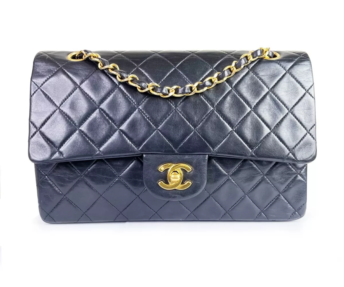 Chanel Vintage Classic Timeless Double Flap Lambskin 10"