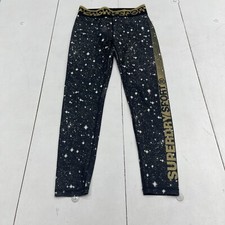 Superdry Core 7/8 Leggings Black Gold Women  s Size 6 GS30029AR