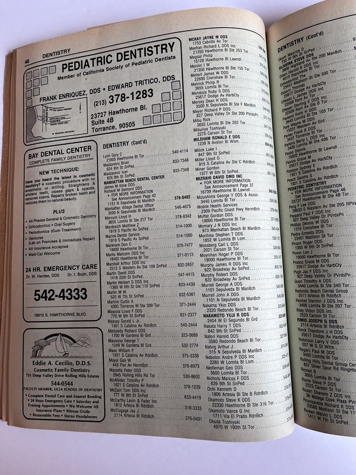 The Health Care Services Directory South Bay Summer 1987 eBay