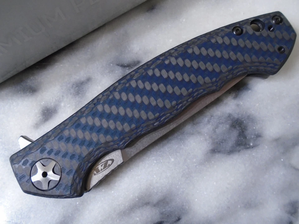 Zero Tolerance Large Sinkevich KVT Pocket Knife 0452BLUCF Titanium Magnacut CF - Image 2 of 4