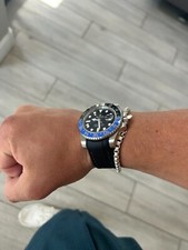 20mm BLACK  sailcloth pattern  rubber Black stitch Rolex GMT-MASTER II