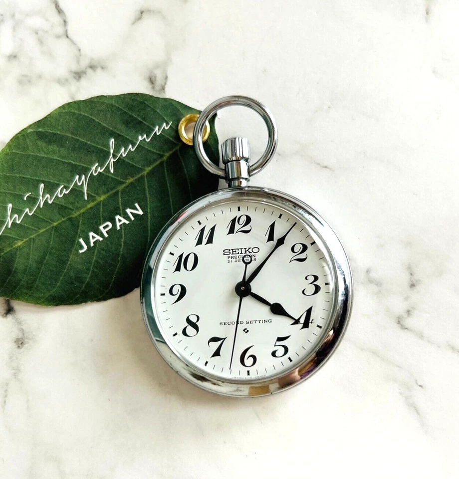 Vintage SEIKO Precision 6110-0010T Handaufzug Herren Taschenuhr schneller Ver...