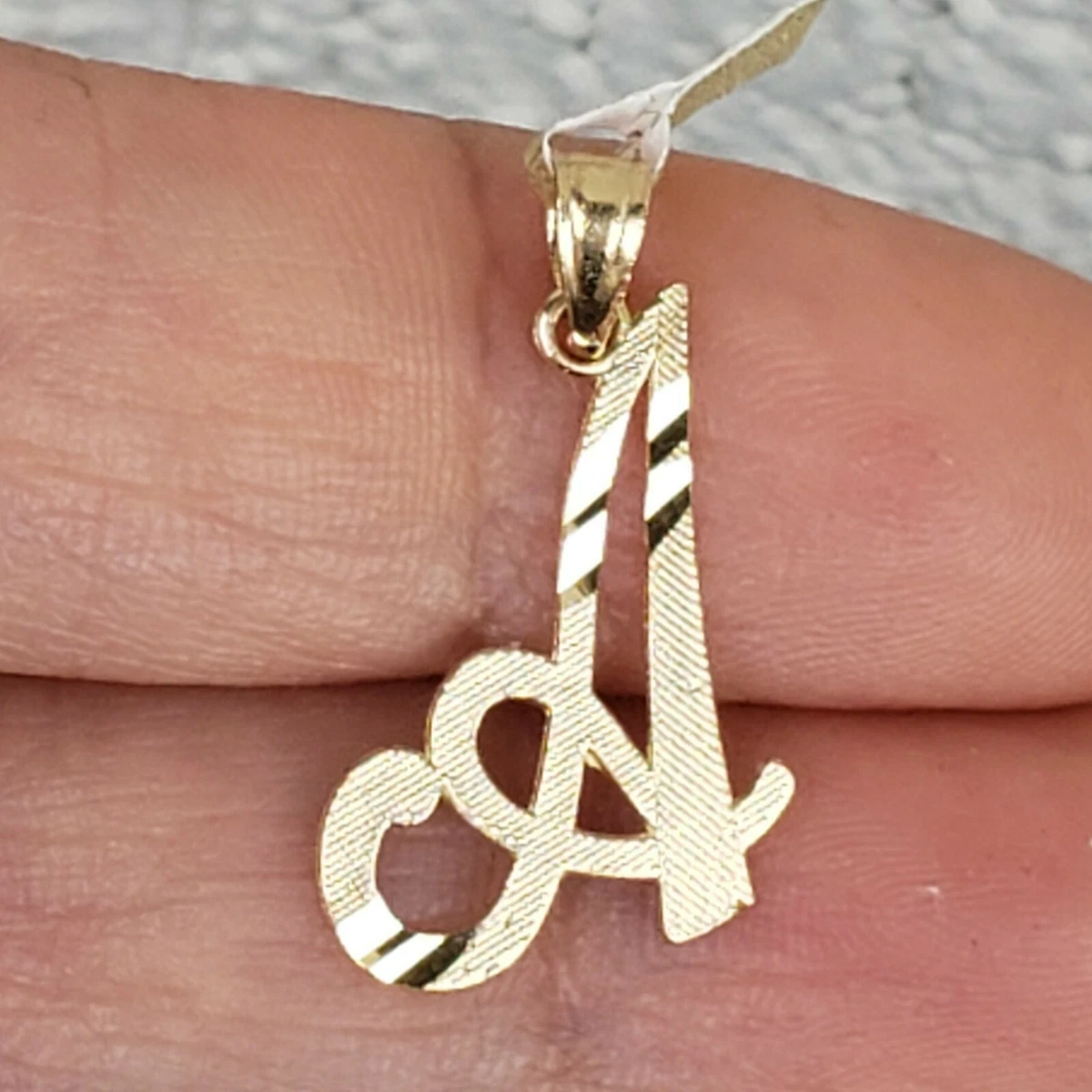 14k Yellow Gold letter Initial A pendant Charm 1 inch long eBay