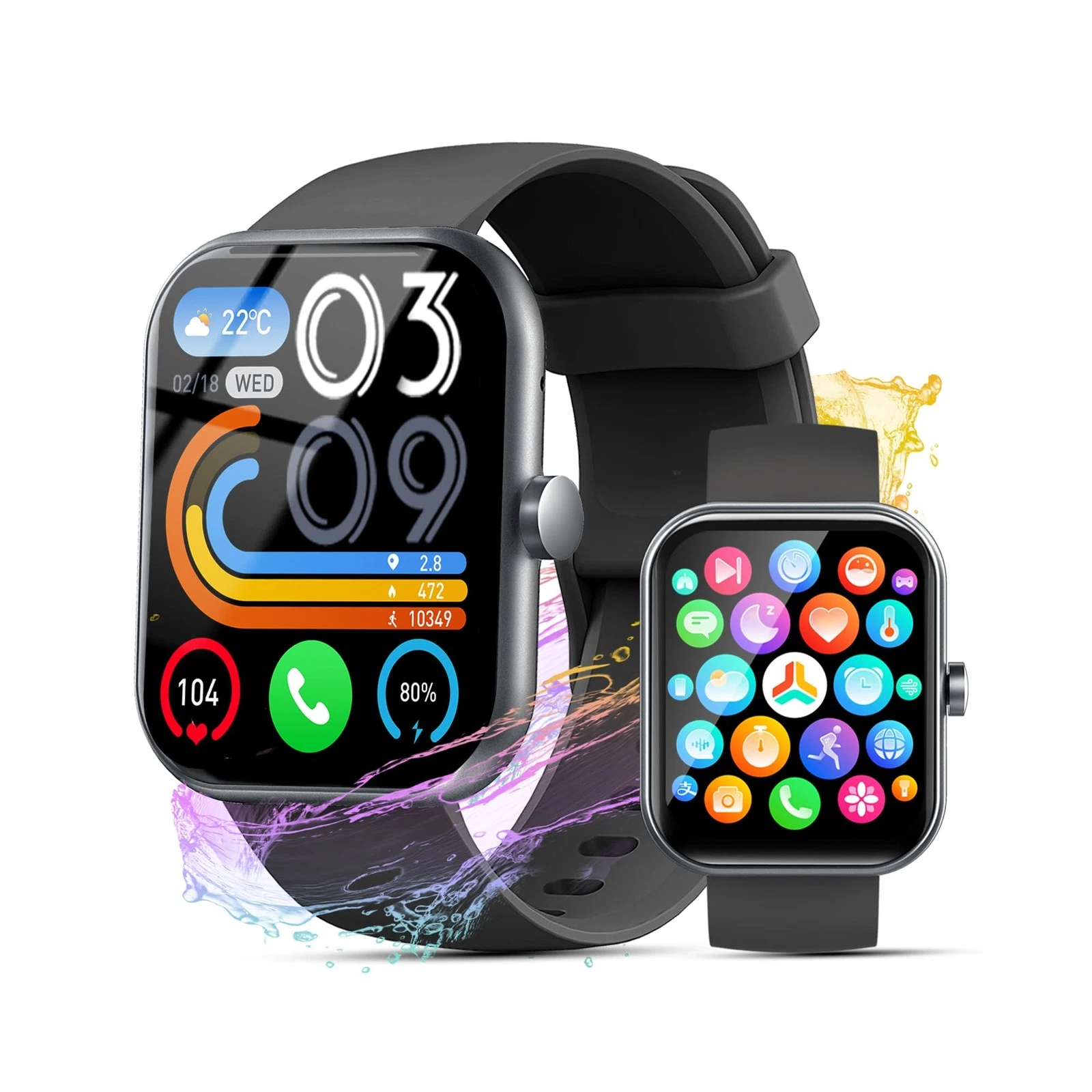 for Men (Answer/Make Calls), 2026 New 1.96" HD , Fitness Tracker with 110+ Sp...