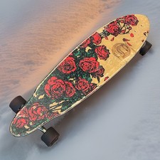 Dusters Grateful Dead Bertha Longboard Skateboard Skull Roses 34.5&rdquo;