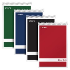 Steno Pads 4 Pack, 6" x 9" Spiral Steno Notebooks, Gregg Rule for lists, 80 S...