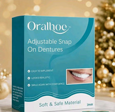 Oralhoc Adjustable Snap-On Dentures Snap-On Design Opaque White 1 Pair