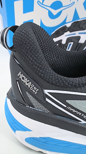 Hoka One One US 12 Men's Black White Blue Vibram Sole Runner Mafate Speed 2  New - Video 1 of 2