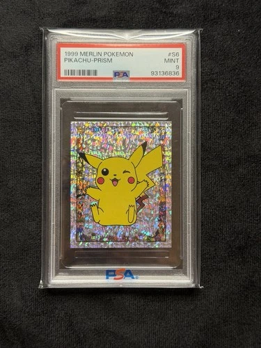1999 MERLIN POKEMON S6 PIKACHU PRISM PSA 8