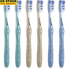 Medium Bristle Toothbrushes Adults Deep Cleaning Ergonomic Handle Pack of 6 New
