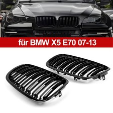 K�hlergrill Sport Grill Nieren Doppelsteg f�r BMW X5 E70 X6 E71 Glanz Schwarz