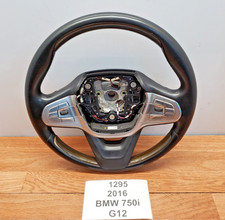  16-19 Oem Bmw G12 740 750 Sport Steering Wheel Black Leather Wood Wshifters 