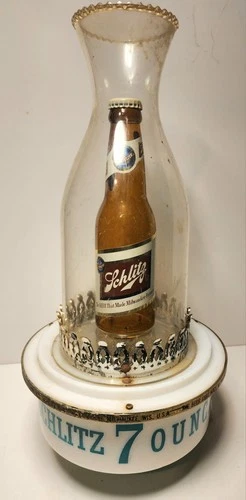 Vintage 1959 'SCHLITZ 7-OZ' Wall Sconce Beer Sign - Works - EXCELLENT CONDITION