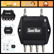 TV Antenna Booster 4-Port Distribution Amplifier with LTE Filter, 7.5dB Gain, In