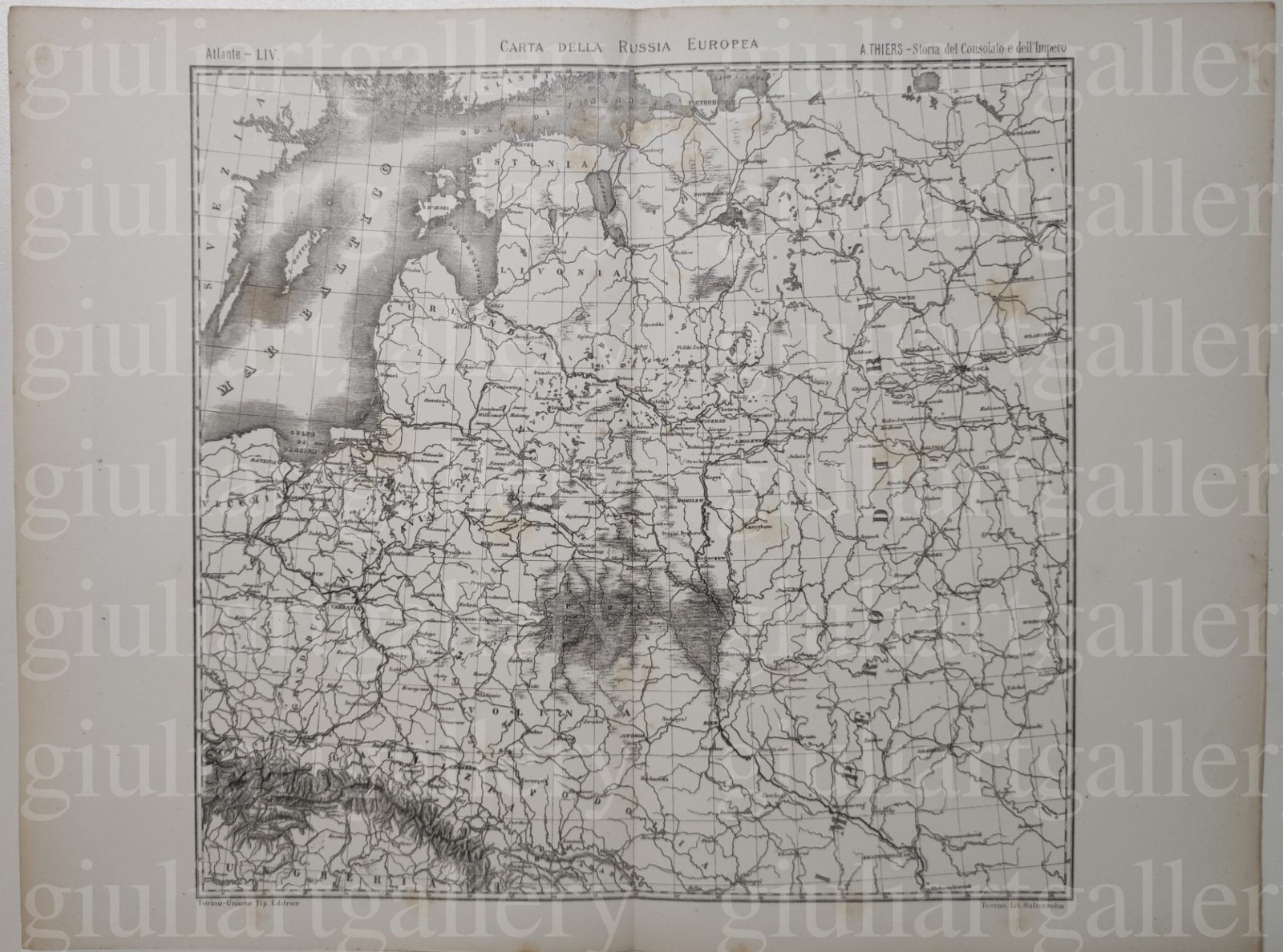 Carta geografica storica: CARTA DELLA RUSSIA EUROPA.