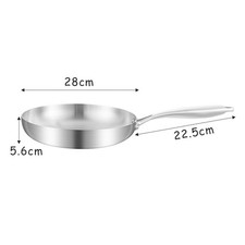 28cm Stainless Steel Frying Pan 5 Layer Heavy Duty Pan Non Stick for All Hobs