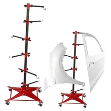 Panel Tree Automotive Paint Stand with 6 Hook Levers, 47 Inch Panel Holder 