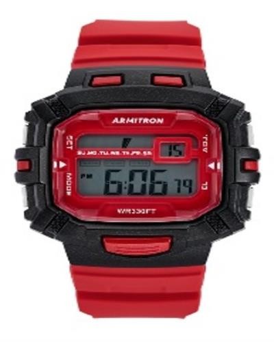Armitron Men's 40-8244BRDTB Red Resin Strap Chronograph Alarm Watch+Free LCD