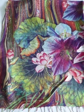 New Lotus Flower 100% Cashmere Pashmina Lightweight Scarf Wrap Shawl 28x72"