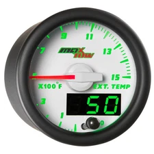52mm White MaxTow Double Vision 1500�F Diesel Pyrometer EGT Gauge