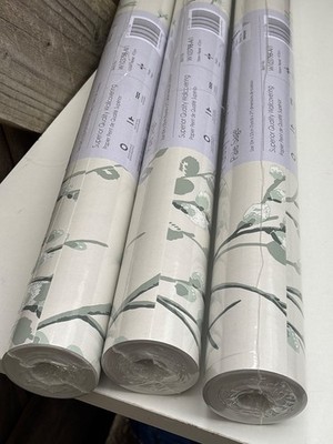 NEU X3 ROLLEN LAURA ASHLEY PASTE THE WALL TAPETE - PUSSY WILLOW - PALE SAGE