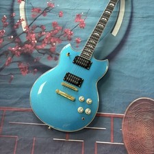 Metallic Blue SG Type Solid Electric Guitar Rosewood Fingerboard Gold Parts