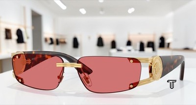 VERSACE VE2291 100275 Gold Red Hiper 8 59 mm Men's Sunglasses