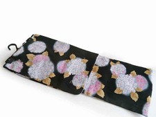 Made-to-measure Yukata Yukata Black background Hydrangea pattern/Japanese