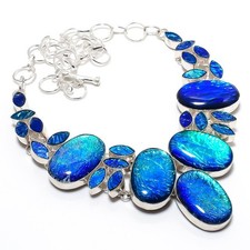 Triplet Opal Gemstone Handmade Jewelry Necklace 18"