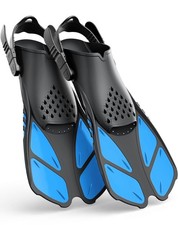 Greatever Snorkel Fins Adjustable Buckles Open Heel Swim Flippers Travel Size...