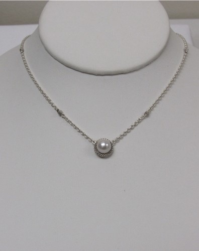 Designer LAGOS Sterling Silver Luna Pearl Necklace