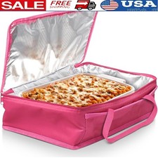 Casserole Carrier Insulated Bag Hot Cold Food W/ Utensil Pocket  Handles New